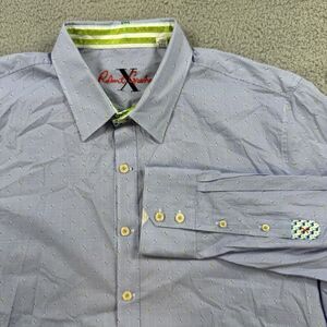 Robert Graham Shirt Mens XXL Tailored Fit Long Sleeve Button Up Cotton Flip Cuff